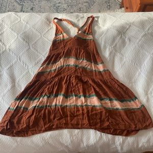 Brown tie dye American eagle tiered dress